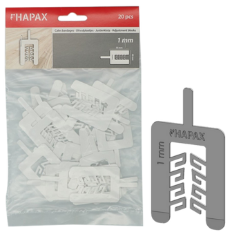HAPAX uitvulplaatjes | 1mm wit | zak 20 stuks