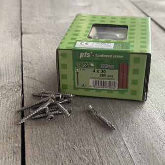 Hardhoutschroeven 4x30mm Tx15 | RVS C2 410 | 200 st.