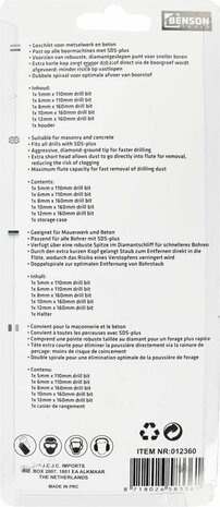 Betonborenset SDS+ 5-delig  | betonboor Ø 5-12mm